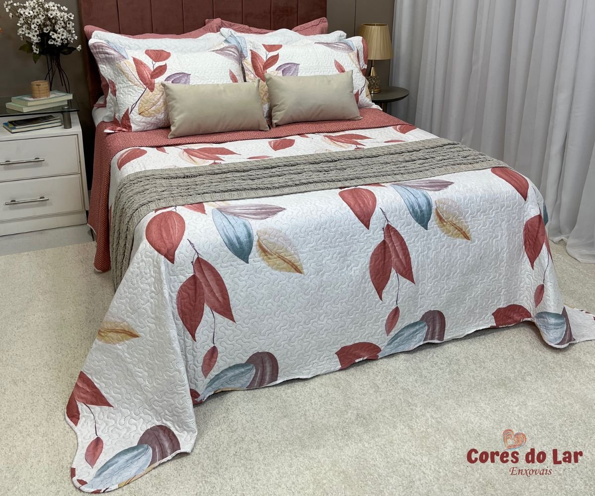 Kit Cobre Leito Casal Ultrasonic Bouti Design 03 Peças - Cores do Lar