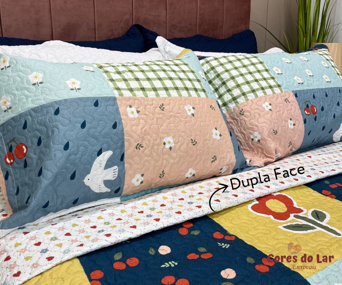 Kit Cobre Leito Casal Ultrasonic Bouti Design 03 Peças - Cores do Lar