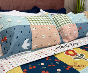 Kit Cobre Leito Casal Ultrasonic Bouti Design 03 Peças - Cores do Lar