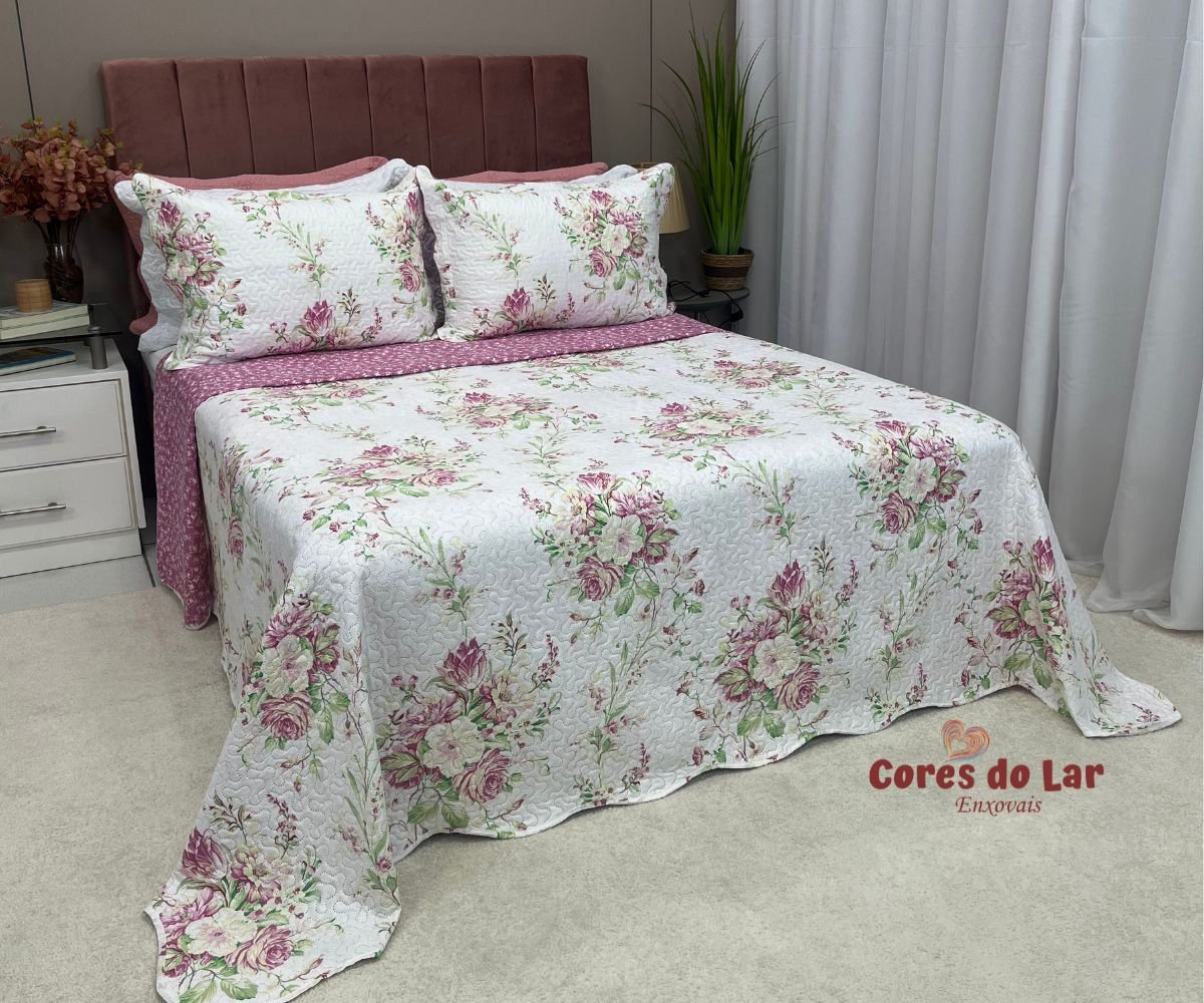 Kit Cobre Leito Casal Ultrasonic Bouti Design 03 Peças - Cores do Lar