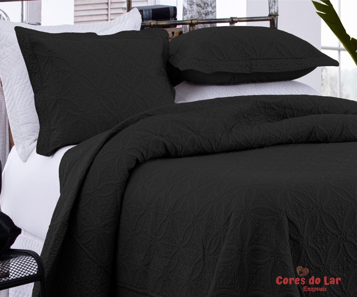 Kit Cobre Leito Casal Ultrasonic Bouti Design 03 Peças - Cores do Lar