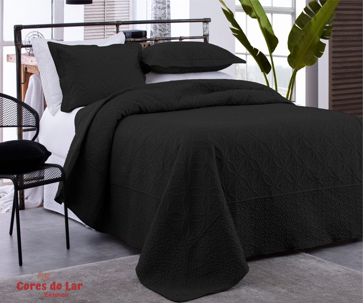 Kit Cobre Leito Casal Ultrasonic Bouti Design 03 Peças - Cores do Lar